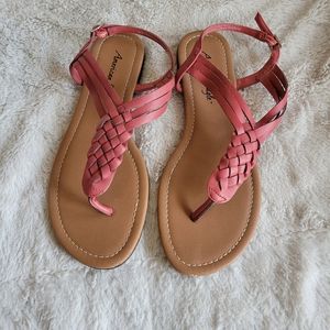 Pretty coral/tan sandals